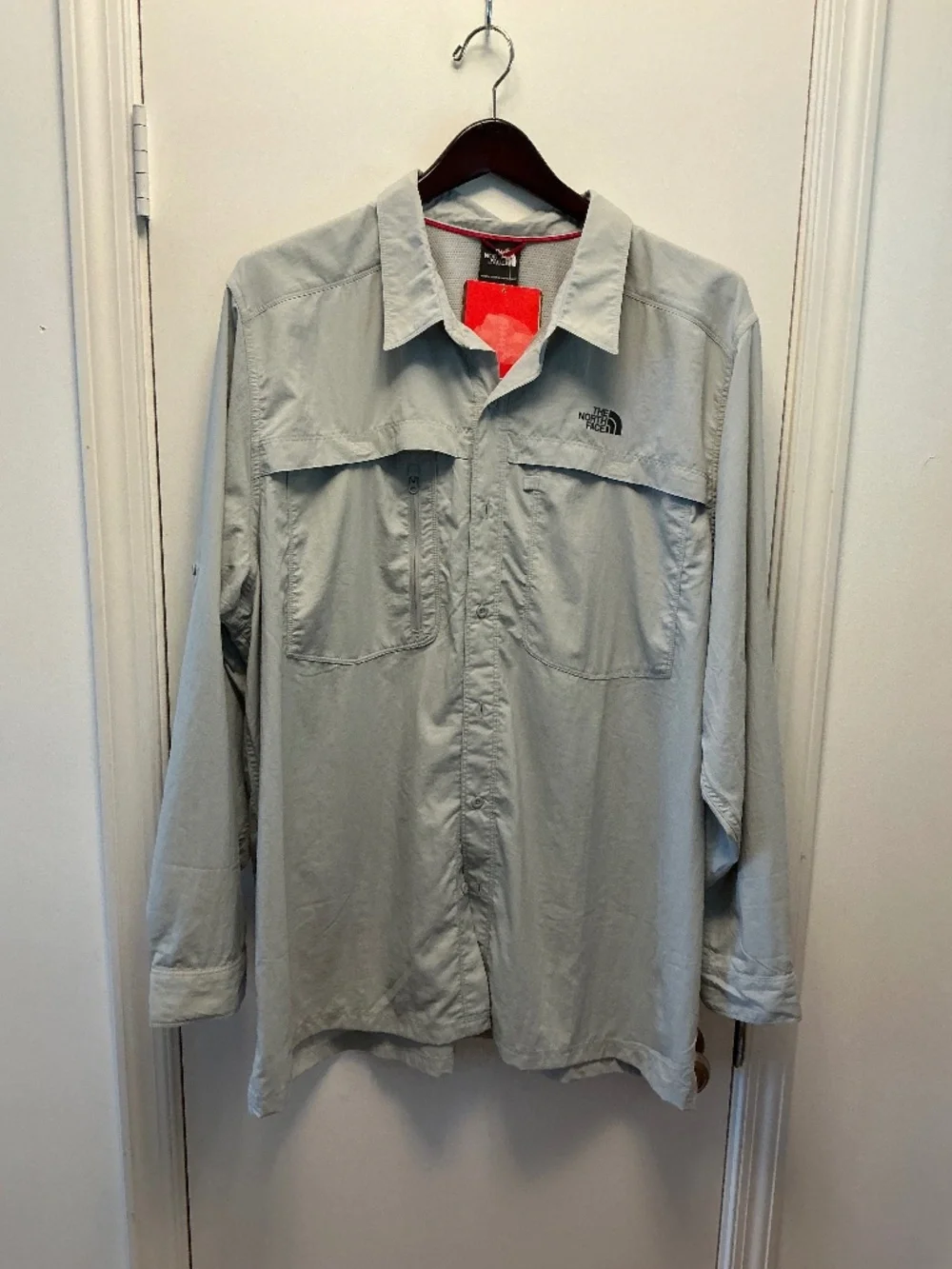 The North Face Men's Long-Sleeve Outdoor Hiking Shirt Light Gray Size XXL NWT
